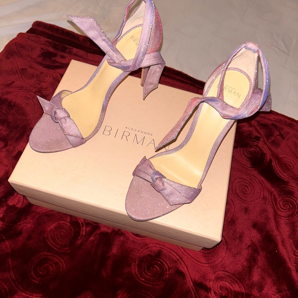 Alexandre Birman Clarita Bow Metallic heel sandal